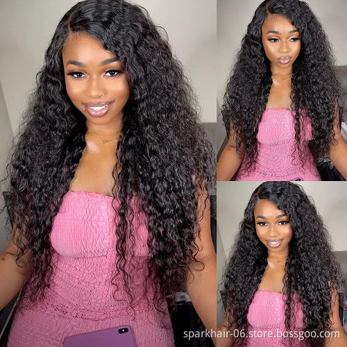 Raw Lace Front Wig Lace Wig Cuticle Aligned Hair Lace Closure Wig Water Wave Free Samples Raw Brazilian 30 inch Long Length